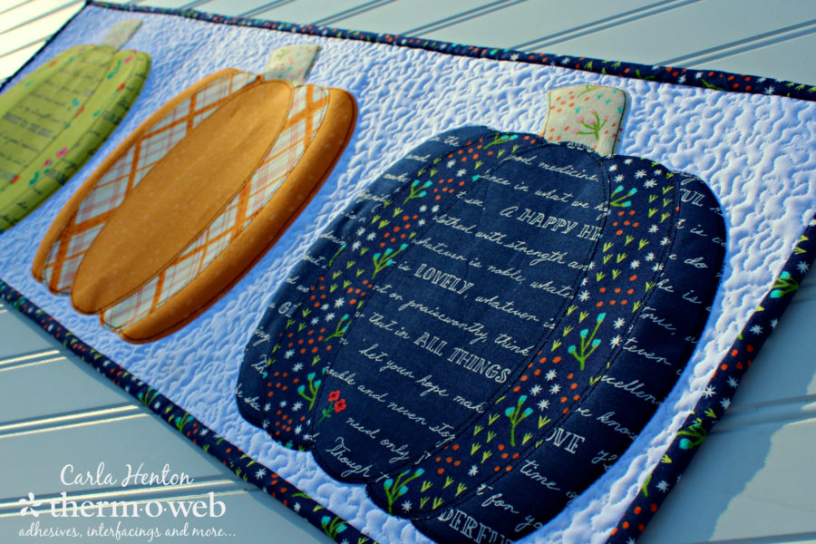 Pumpkin Table Runner for Thermoweb by Carla Henton with HeatNBond
