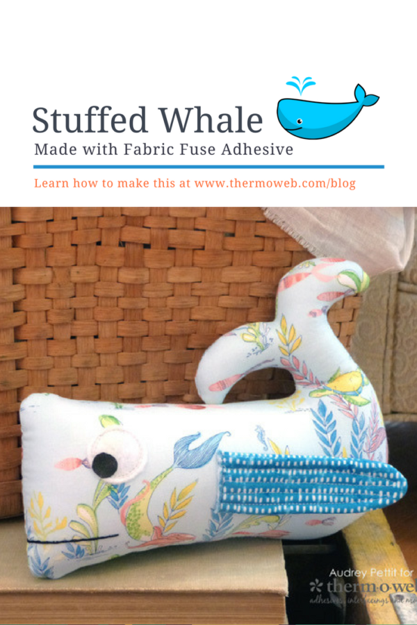 Stuffed Whale made with Fabric Fuse Liquid Adhesive and Blend Fabric