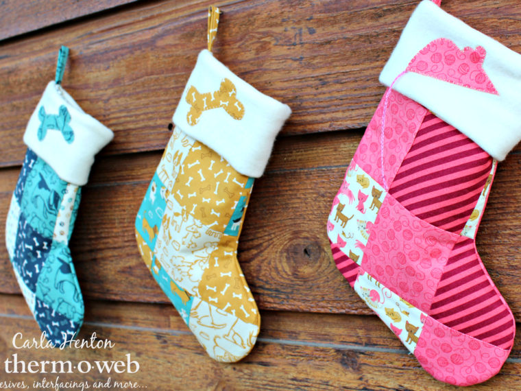 Woof Woof Meow Christmas Pet Stockings with Fusible Fleece
