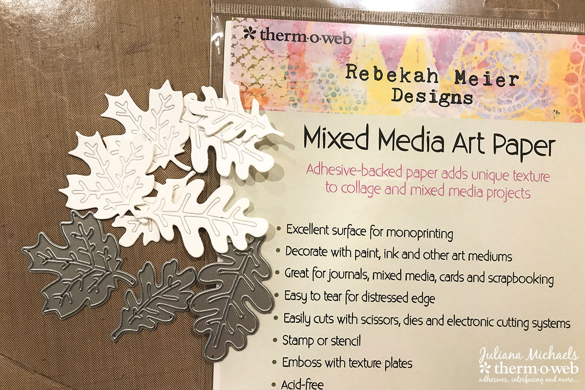 Therm O Web Mixed Media Art Paper Fall Leaves Tutorial by Juliana Michaels