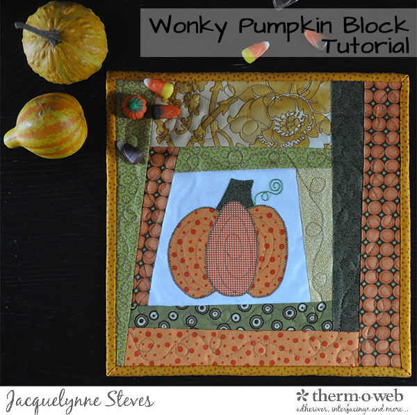 Wonky Pumpkin Block Tutorial- Jacquelynne Steves - Thermoweb_