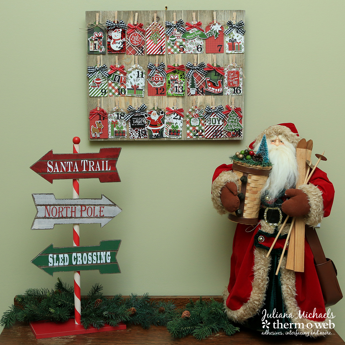 Advent Calendar by Juliana Michaels featuring Simple Stores, Gina K Designs Foil Mates and Therm O Web Adhesives