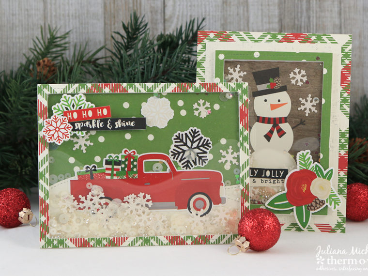 Christmas Shaker Cards by Juliana Michaels featuring Therm O Web Adhesives
