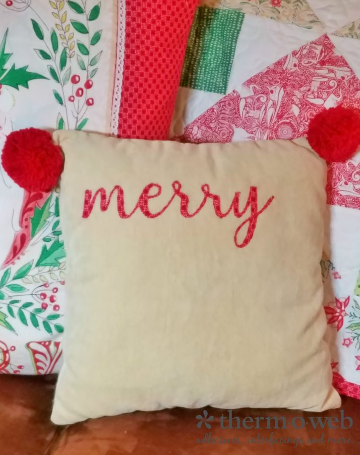 Merry {Christmas} Holiday Word Pillow