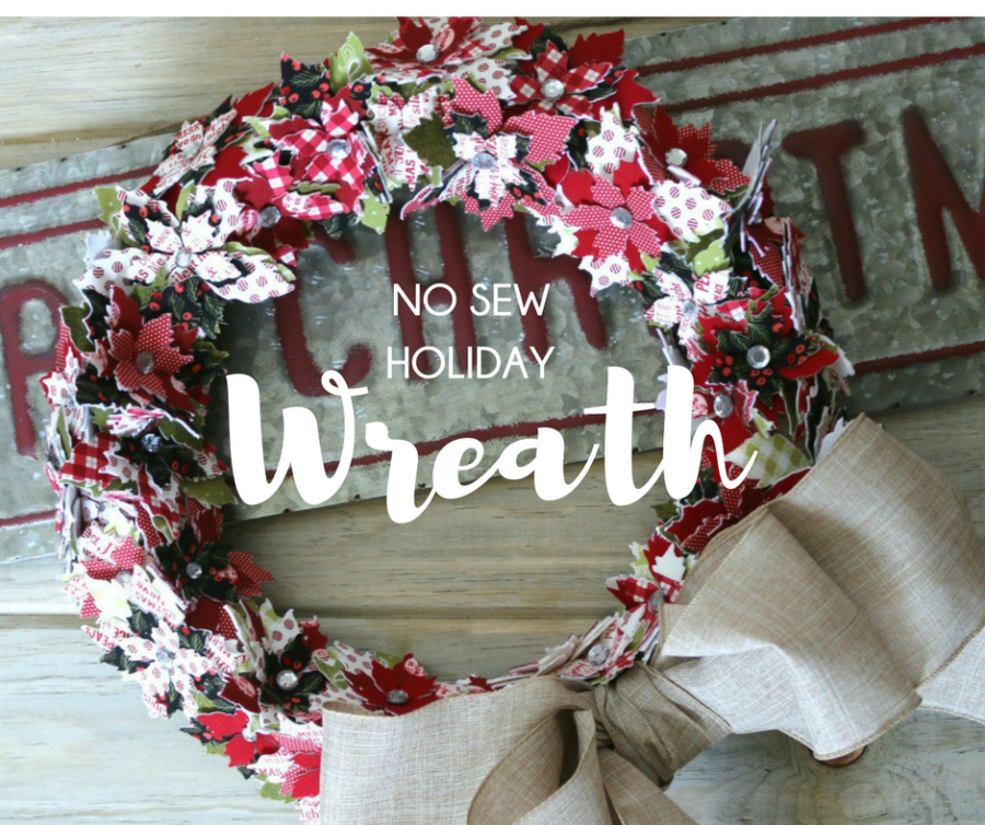 No Sew Holiday Wreath
