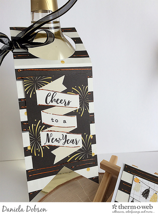 Cheers wine bottle tag by Daniela Dobson