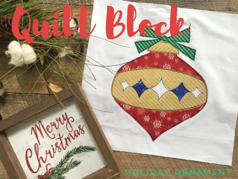 Holiday Retro Ornament Quilt Block Series #3