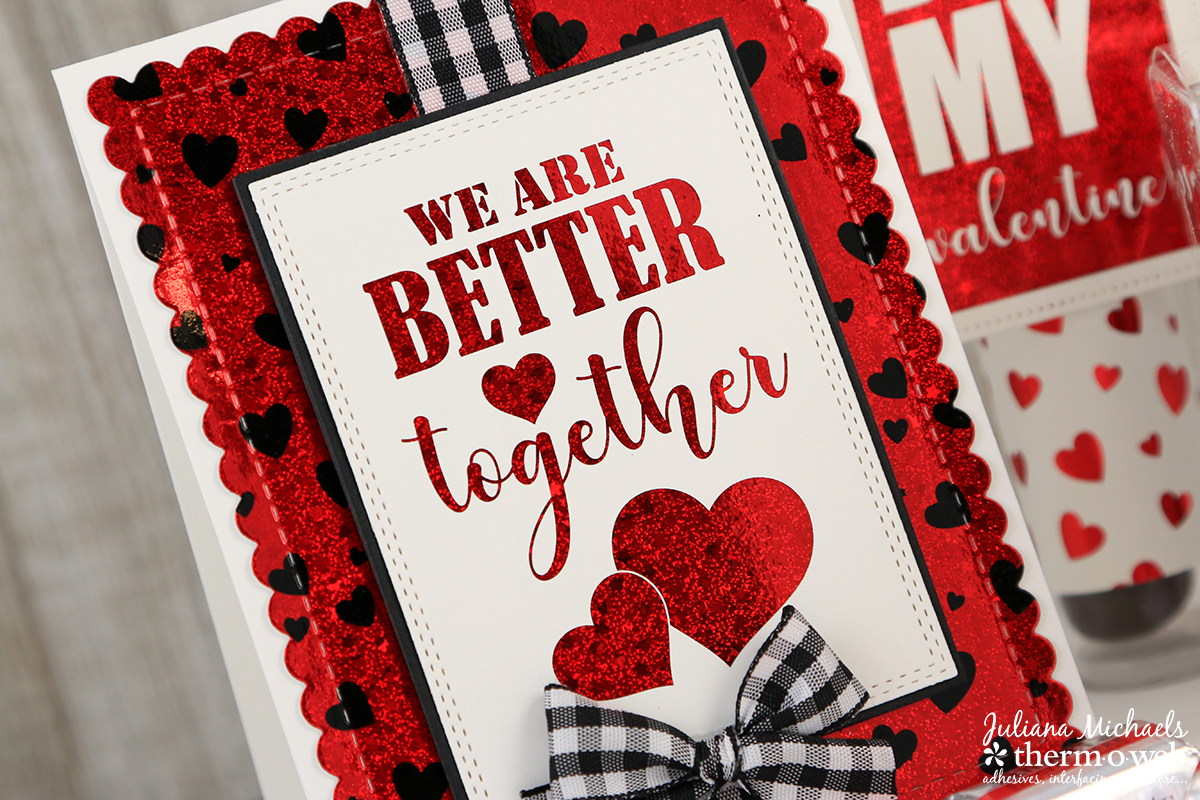 Valentines Day Card and Gift Set by Juliana Michaels featuring Therm O Web Adhesives and Gina K Designs Foil Mates and Fancy Foils