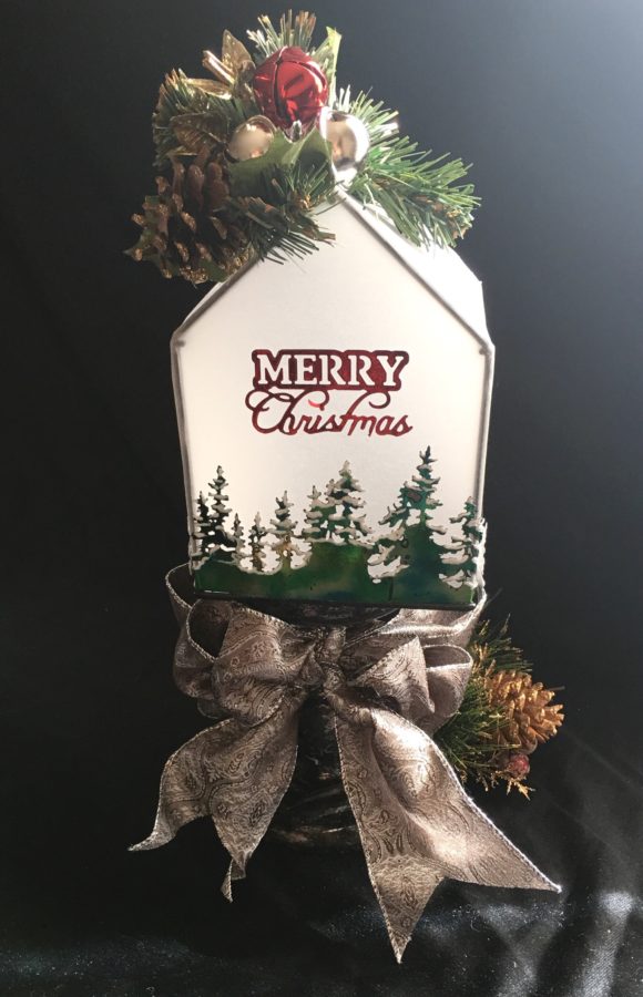 Mixed Media Christmas Luminary by Wendy Cuskey
