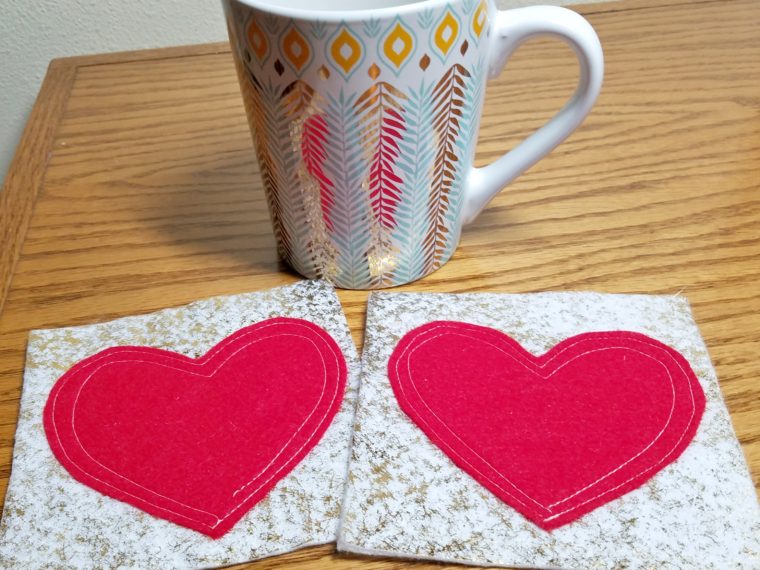 (Almost) No-Sew Valentines Coasters