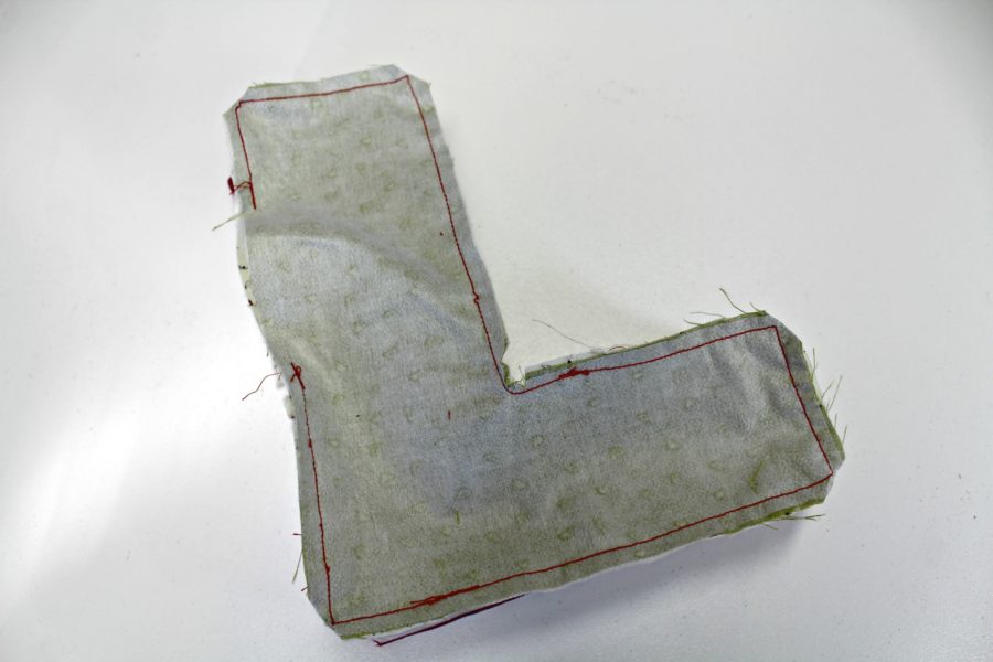 corners clipped on love letter pillow with Heatnbond interfacing by Carla at Creatin' in the Sticks