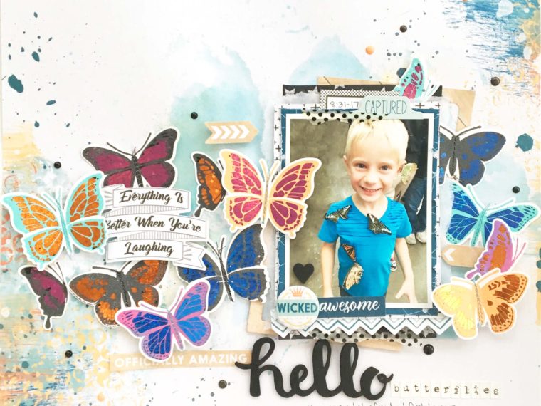 Hello Butterflies Gina K Designs StampnFoil Layout