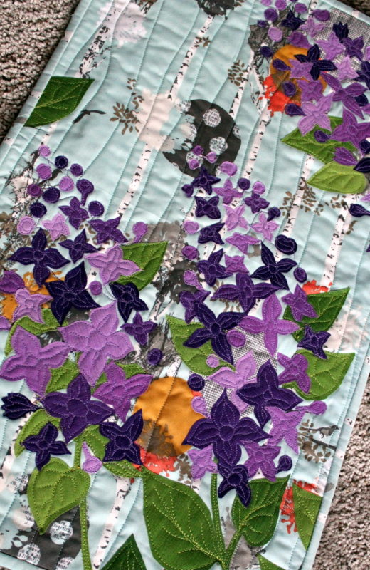 Spring Lilac Quilted Wall Hanging by Kim Lapacek