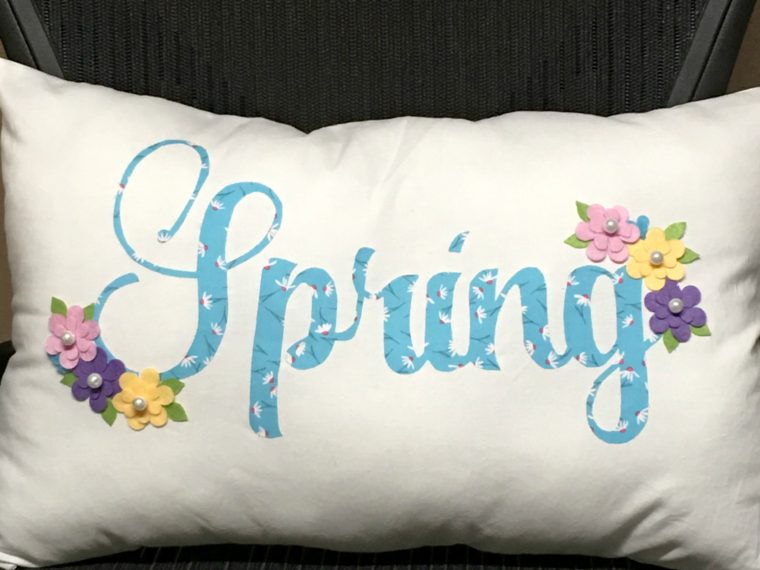 Spring Floral Pillow with HeatnBond and Gina K. Designs Dies