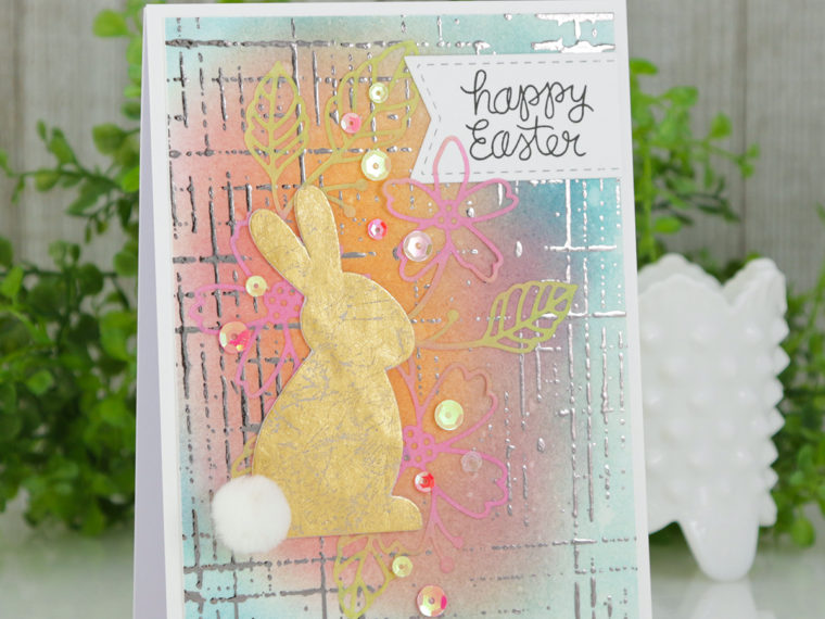 Mixed Media Easter Card by Juliana Michaels featuring Therm O Web Rebekah Meier Mixed Media Transfer Foil, Foam Sheets and Art Paper