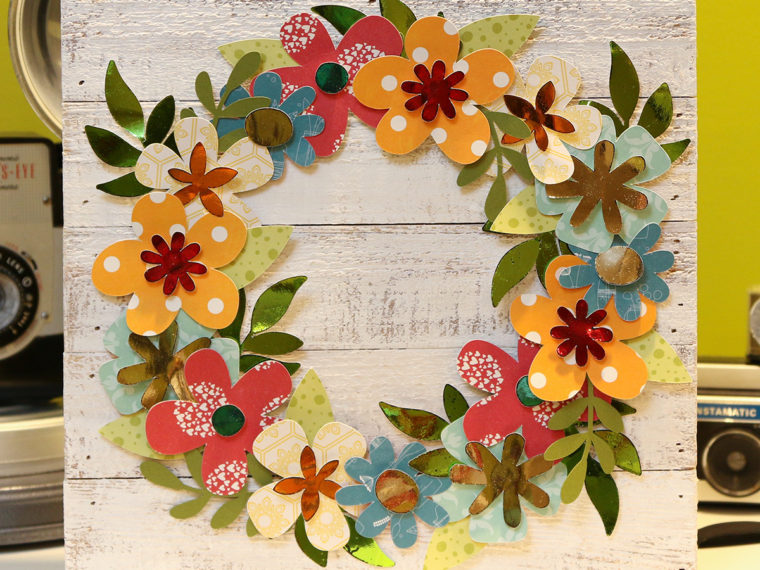 Deco Foil Paper Floral Spring Wreath by Juliana Michaels featuring Therm O Web Deco Foil, Transfer Sheets and Adhesives
