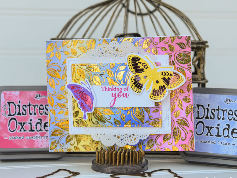 hinking of You StampnFoil Card with Gina K. Designs