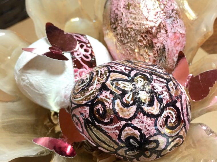 Mixed Media Foiled Easter Eggs