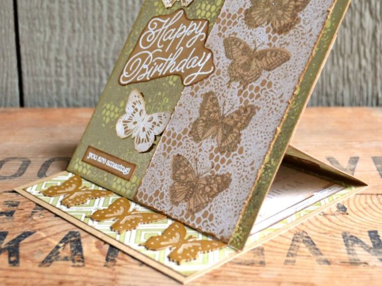 Butterfly Birthday Easel Card with Rebekah Meier Designs and Brutus Monroe