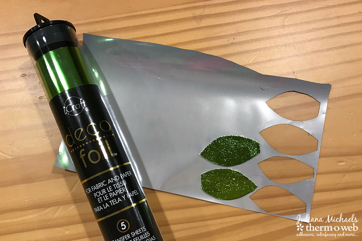 Therm O Web Foam Adhesive and Deco Foiled Leaves
