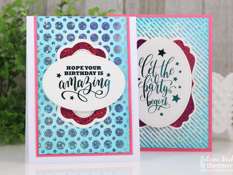 Foiled Birthday Card by Juliana Michaels featuring Gina K Designs Foil Mates and Fancy Foils by Therm O Web