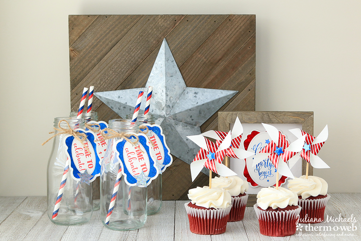Fourth of July Foiled Party Decor by Juliana Michaels featuring Therm O Web Gina K Designs Fancy Foils