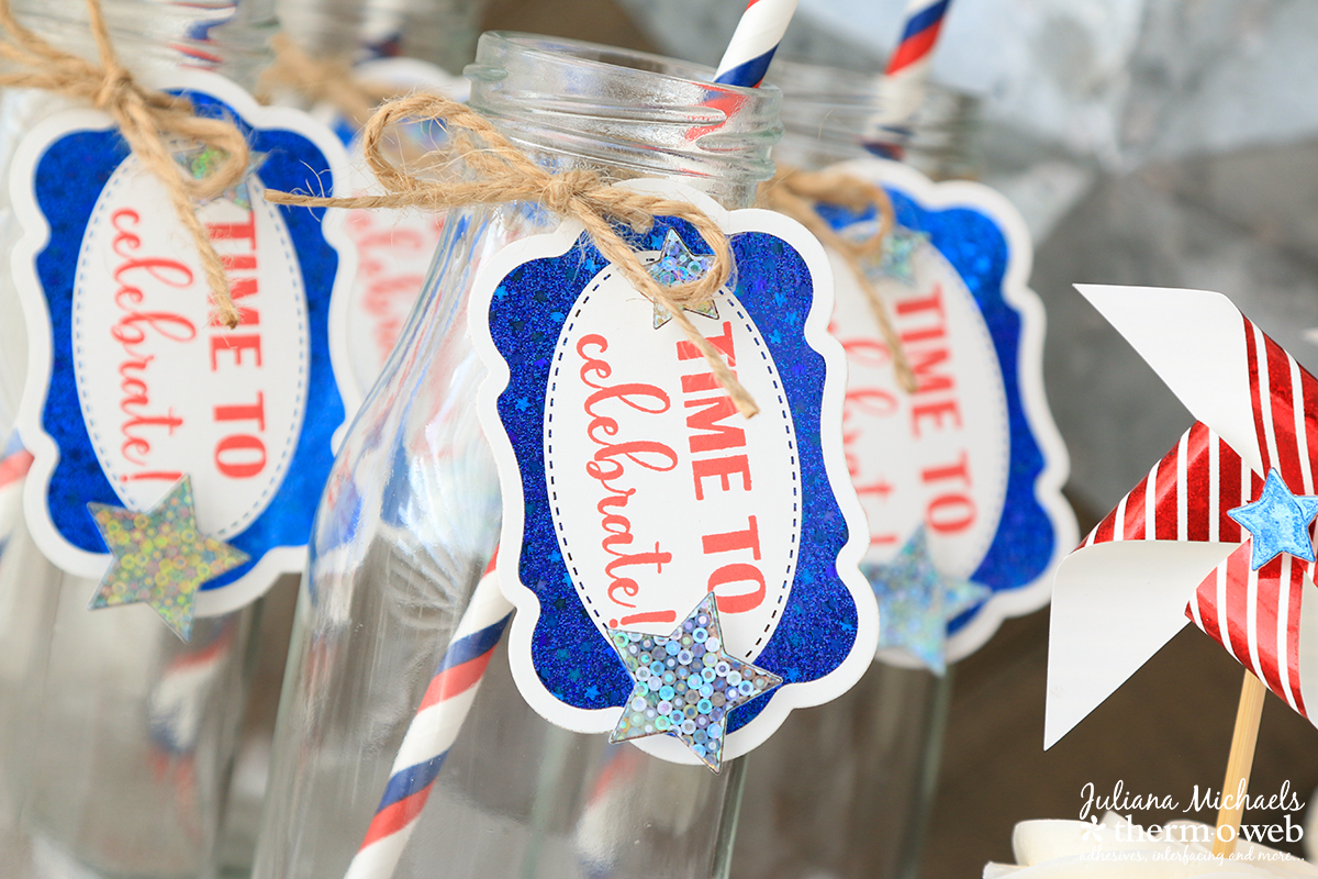 Fourth of July Foiled Drink Bottles by Juliana Michaels featuring Therm O Web Gina K Designs Fancy Foils
