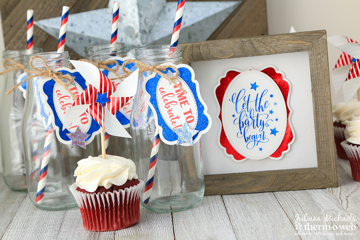Fourth of July Foiled Party Decor by Juliana Michaels featuring Therm O Web Gina K Designs Fancy Foils