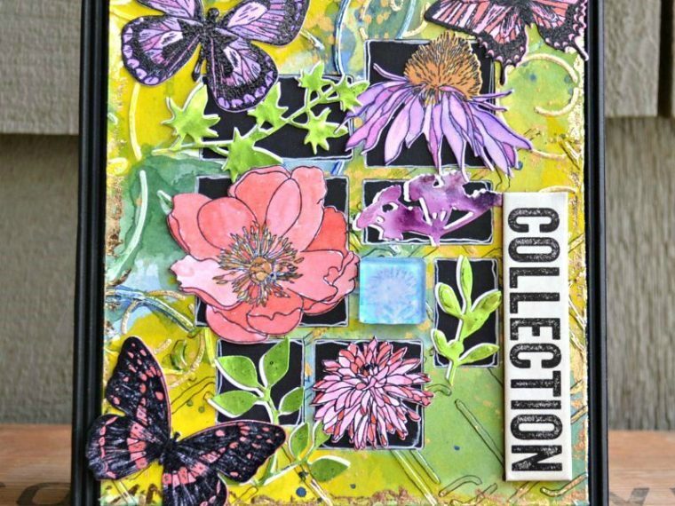 Summer's Collection Mixed Media Canvas with Deco Foil Stencils