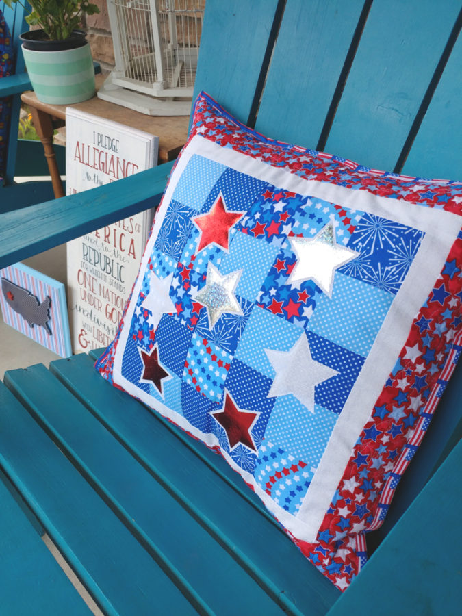Sew A Patriotic Pillow with HeatnBond and StitchnSew Fleece