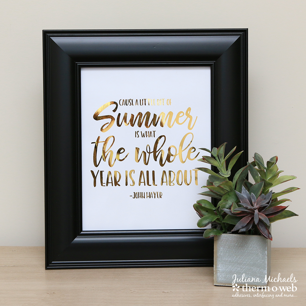 DIY DecoFoiled Summer Printable by Juliana Michaels featuring Therm O Web DecoFoil
