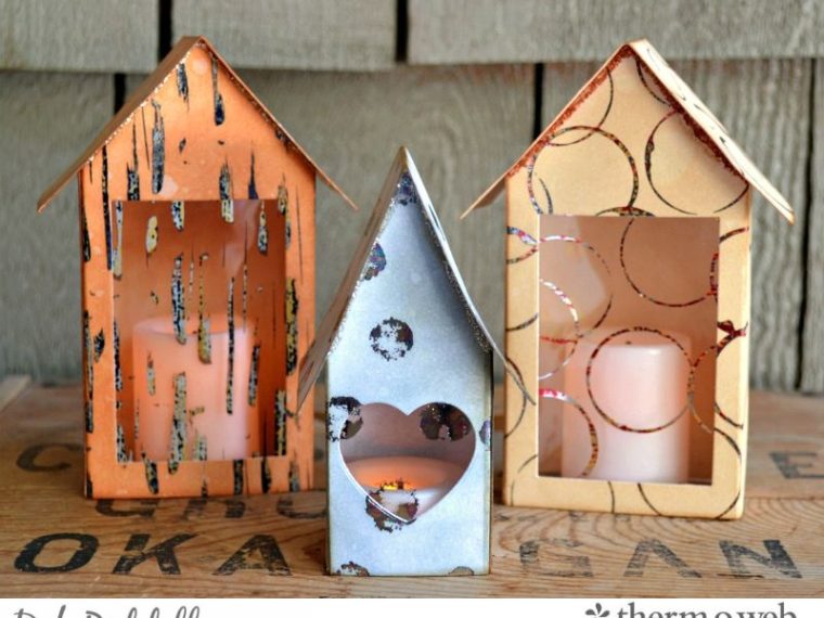 Tiny Tea Light Houses With Deco Foil And Brutus Monroe