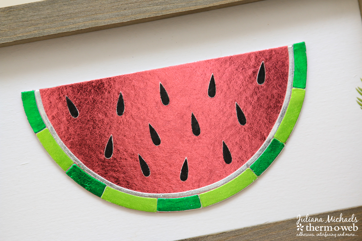 DecoFoil Watermelon Wall Art by Juliana Micheals featuring Therm O Web DecoFoil and White Foam Adhesive Sheets