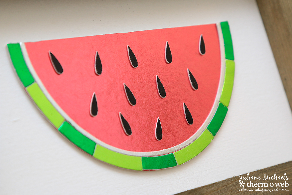 DecoFoil Watermelon Wall Art by Juliana Micheals featuring Therm O Web DecoFoil and White Foam Adhesive Sheets