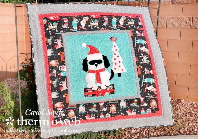 Christmas Snow Puppy Snuggle Up Quilt with StitchnSew Fleece