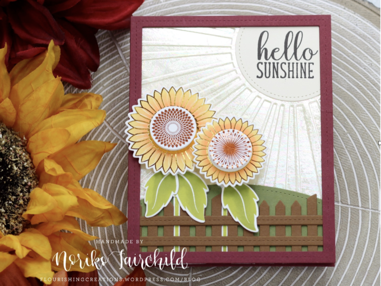 Gina K Designs Graphic Sunflowers StampnFoil Card