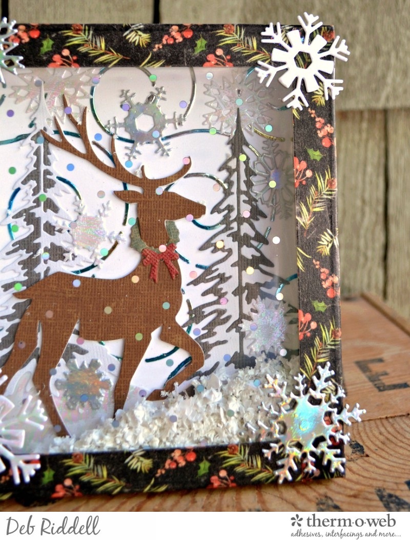 Winter Wonderland Shaker Shadow Box Created With Deco Foil Closeup