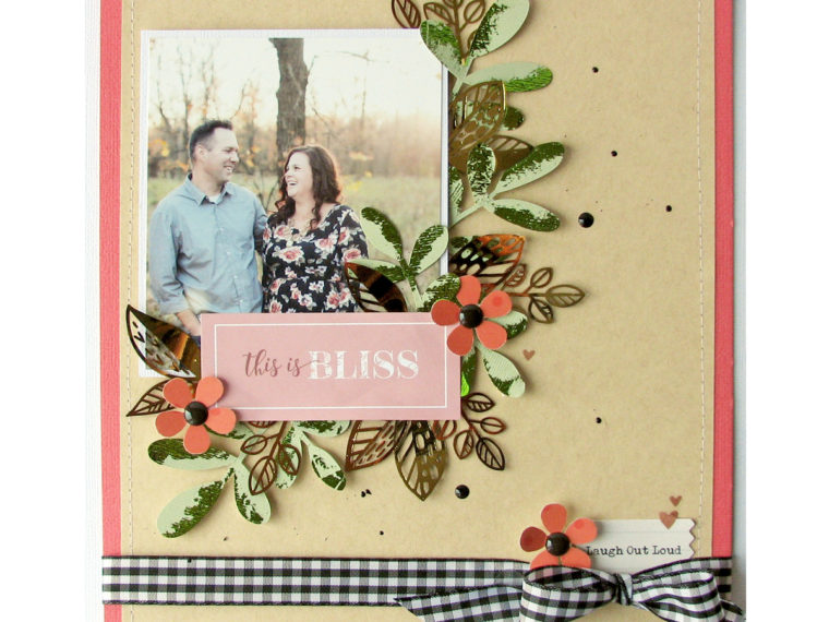 Fall scrapbook layout by Nicole Nowosad with Deco Foil