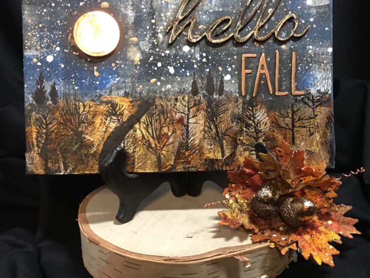 Mixed Media with Deco Foil Fall Home Canvas