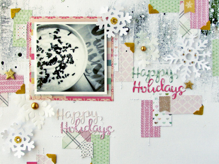 Happy Holiday Deco foil Scrapbook Page