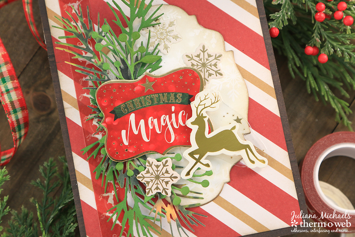 Christmas Magic Card by Juliana Michaels featuring Therm O Web Adhesives and Paper House Productions Christmas Joy Collection