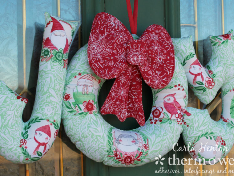 Joy Christmas Fabric Wreath