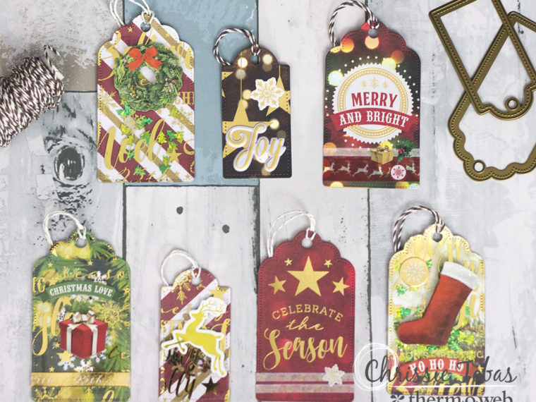 Christmas Tags with Deco Foil and Paper House Productions