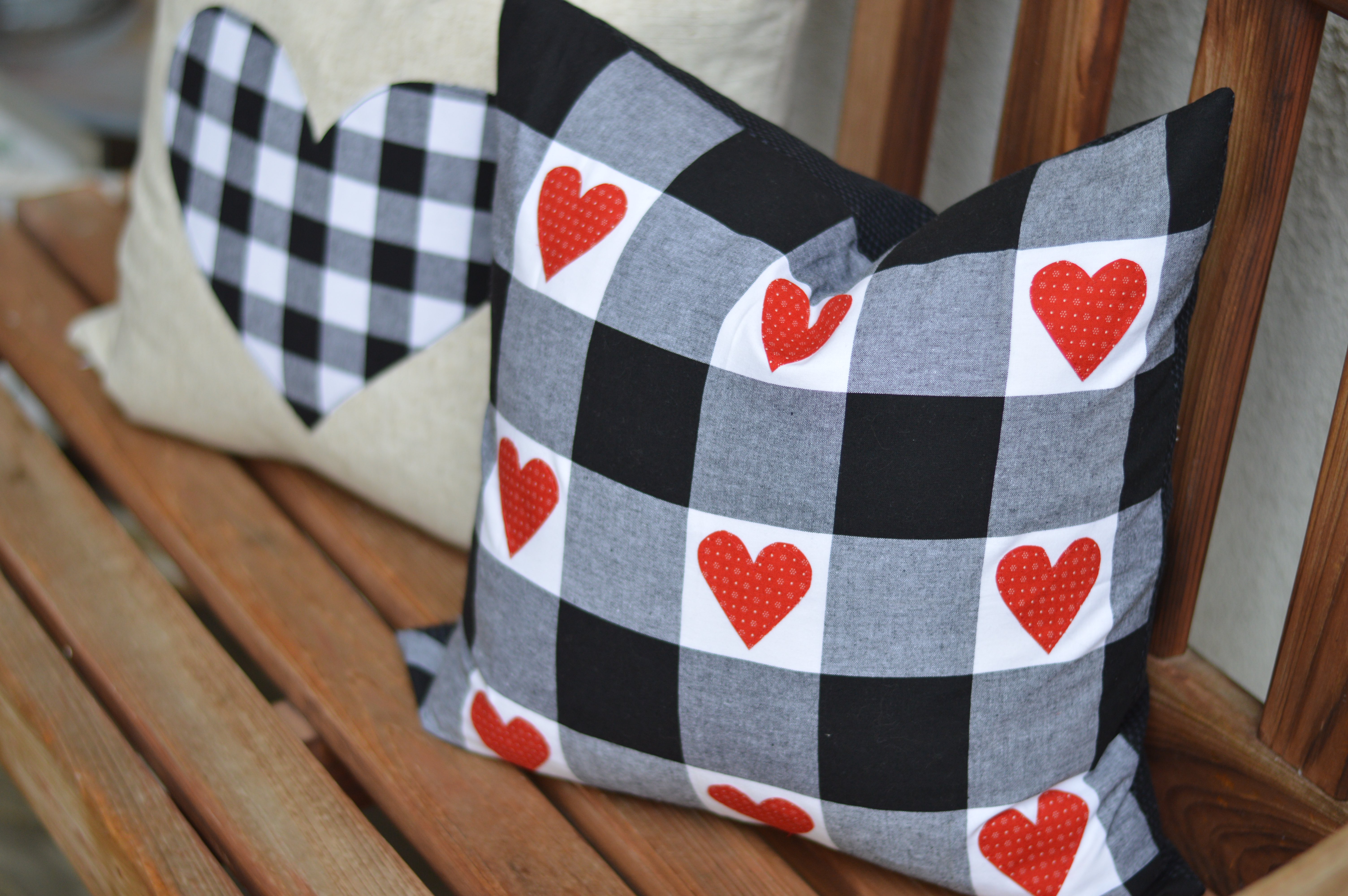 farmhouse pillow hearts