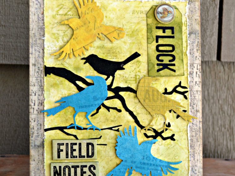 Mixed Media Bird Plaque Deco Foil Flock