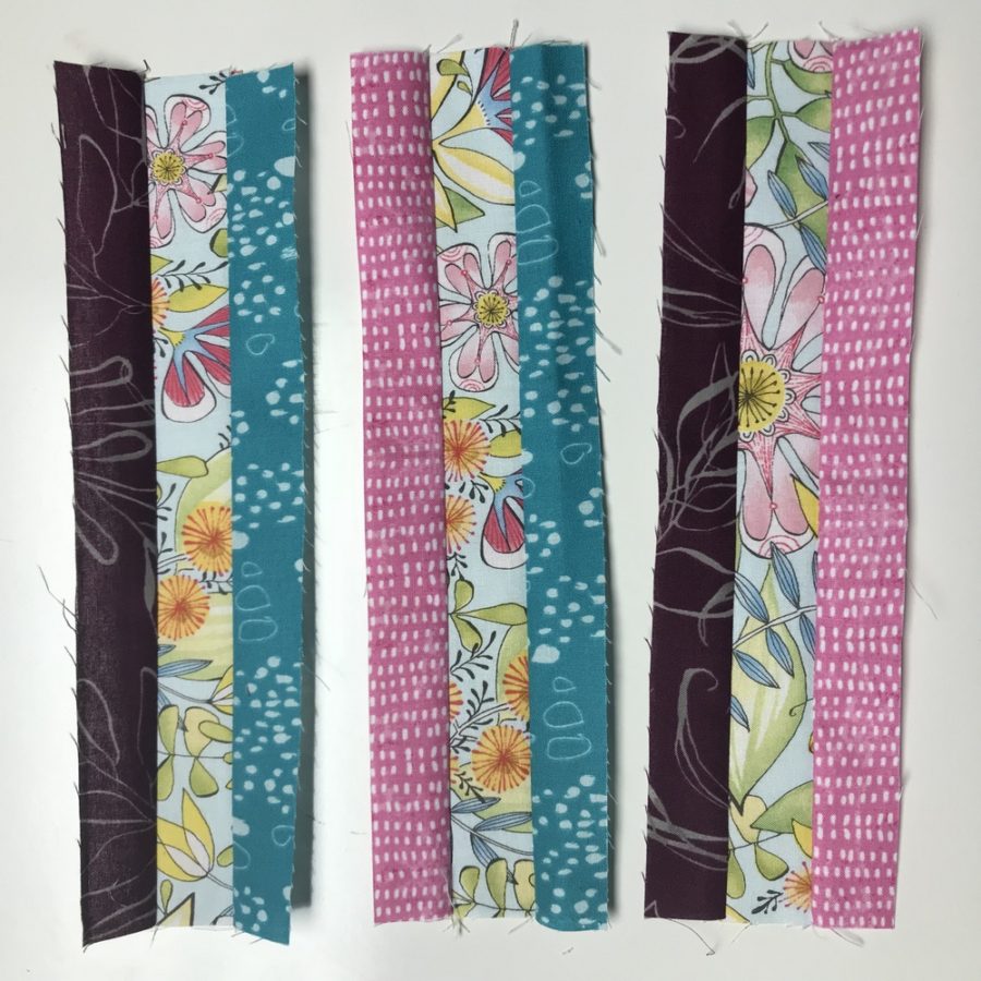 Strip Sets for Spring Sampler Quilt by Kim Lapacek