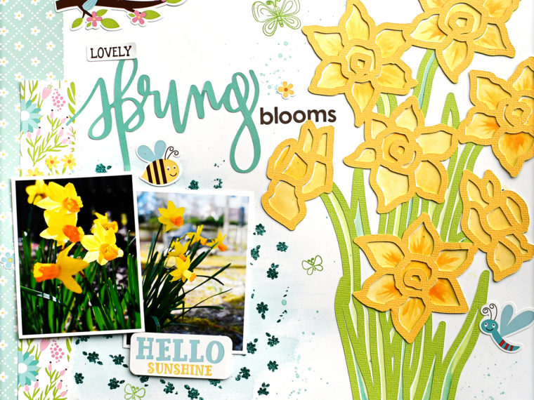 Spring Blooms Layout with Pixie Spray