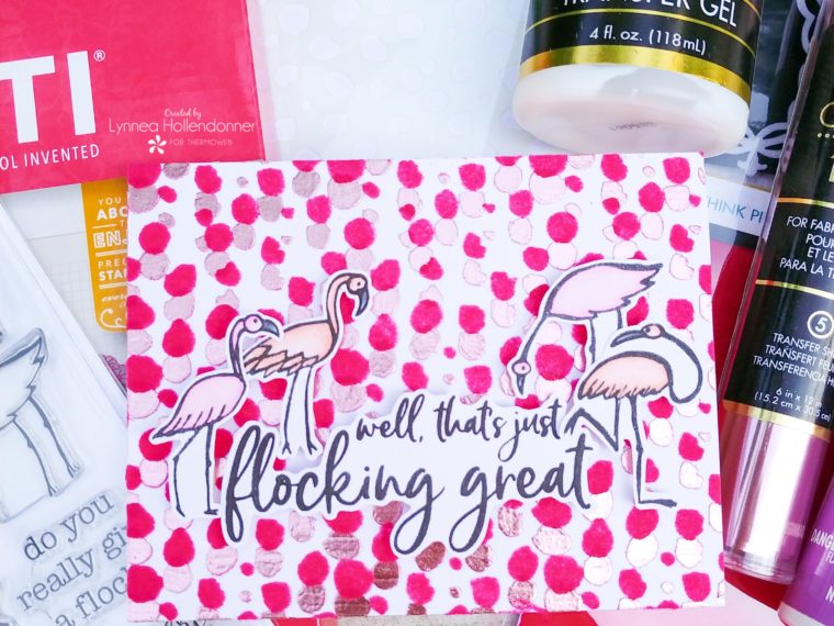 Flocking Great Flamingo Deco Foil Card