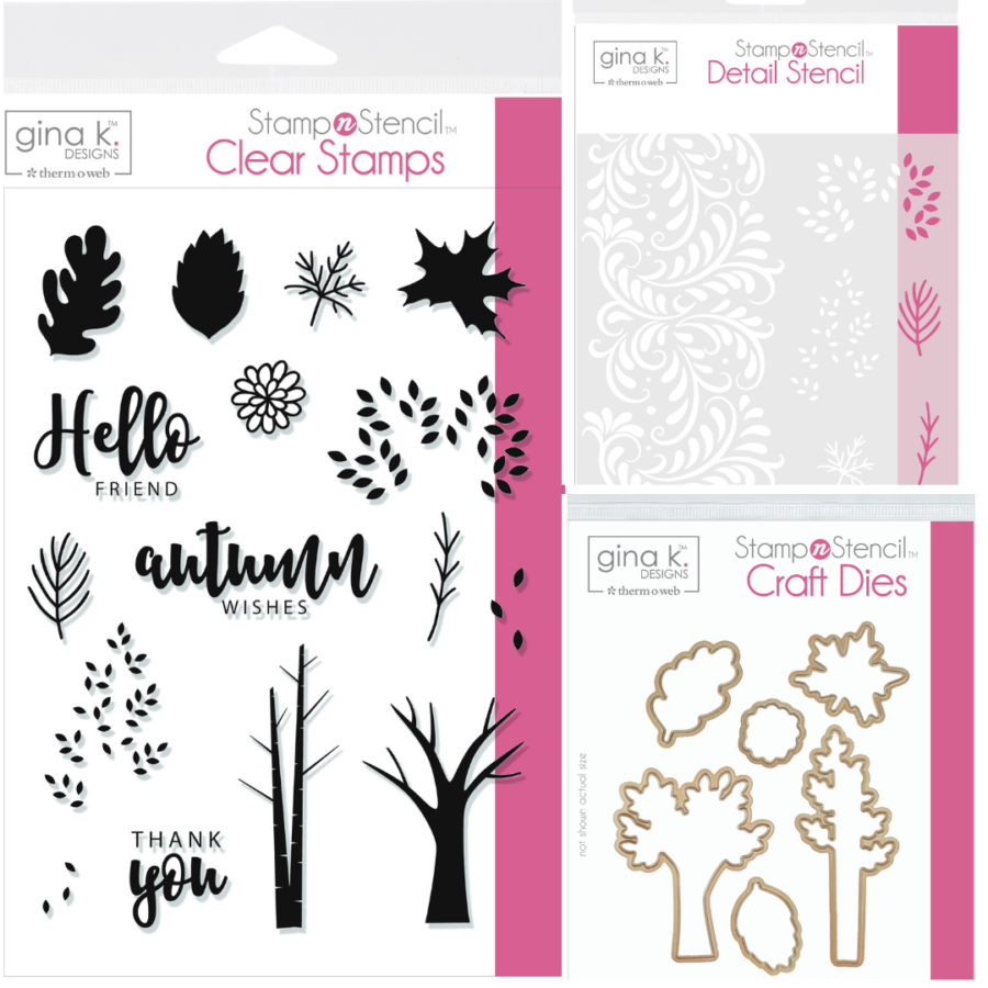 Gina K. Designs Autumn Wishes StampnStencil Collection 