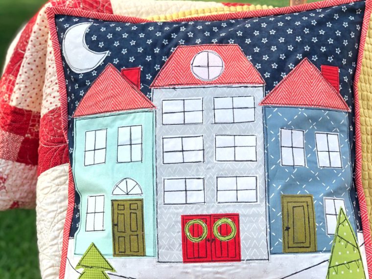 Winter Village Holiday Pillow